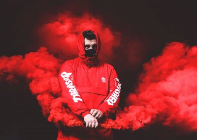 Red Thrasher Printed Hoodie