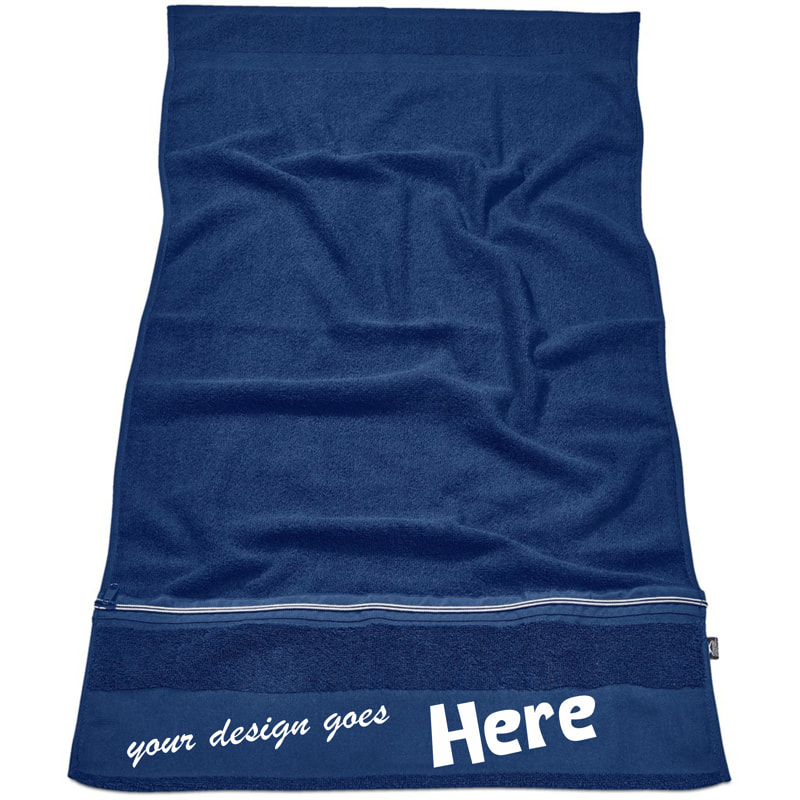 Customizable Cotton Gym Towel with Pocket